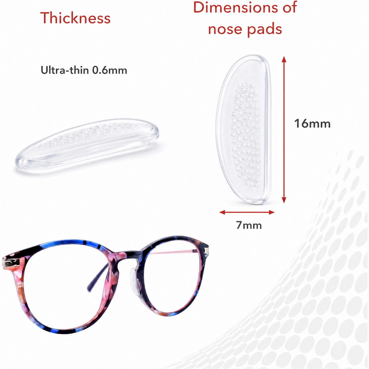 ClearOptics™ Eyeglass Nose Pads